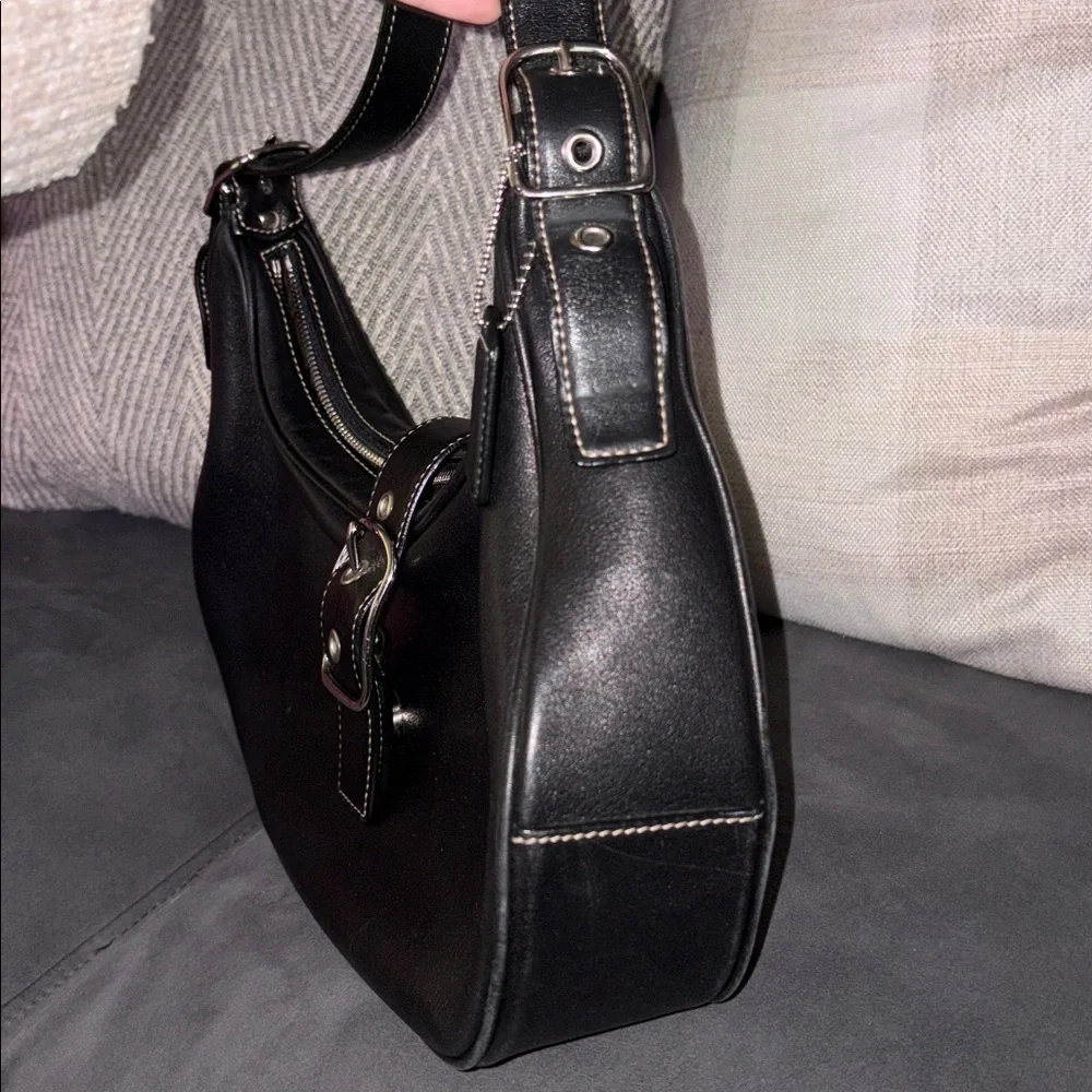 Coach black leather hobo bag - Picture 3 of 9
